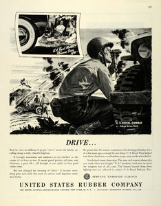 1945 Ad United States Rubber US Royal Combat WWII Soldier Binocular Tires FZ8