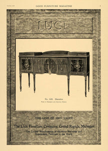 1919 Ad Luce Furniture Sheraton Mahogany Wooden Table - ORIGINAL ADVERTISING GF1