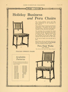 1920 Ad Peru Chair Works Italian Console Chairs No 2176 - ORIGINAL GF1