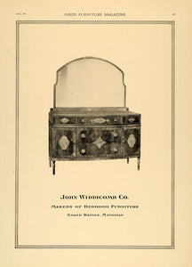 1920 Ad John Widdicomb Co. Bedroom Furniture Dresser - ORIGINAL ADVERTISING GF1