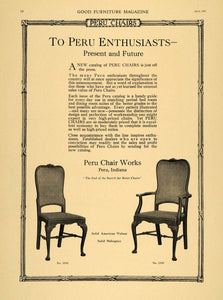 1921 Ad Peru Chair Works Furniture Bedroom Dining Room - ORIGINAL GF4