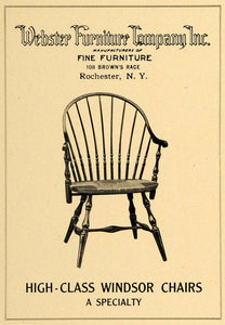 1921 Ad Webster Furniture Co. Windsor Chairs Home Decor - ORIGINAL GF4