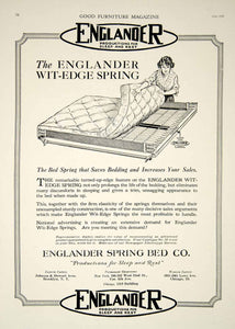 1920 Ad Vintage Englander Wit-Edge Spring Bed Bedroom Furniture Bedding GF5