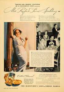 1937 Ad R. J. Reynolds Camel Cigarette Mrs. Spalding - ORIGINAL ADVERTISING GH1