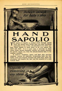 1902 Ad Hand Sapolio Soap Baby's Skin Stain Remover - ORIGINAL ADVERTISING GH2