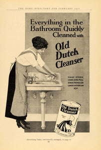 1912 Ad Cleaning Housewife Old Dutch Cleanser Tin - ORIGINAL ADVERTISING GH2