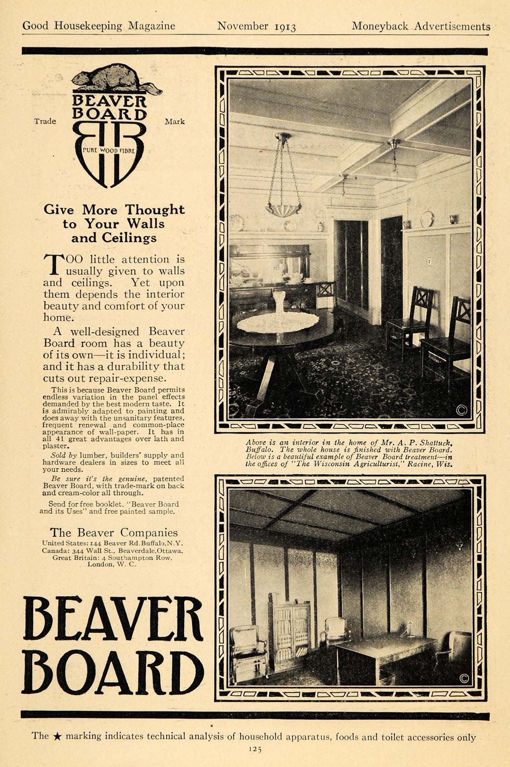 1913 Ad Beaver Co. Board Wisconsin Agriculturist Racine - ORIGINAL GH3