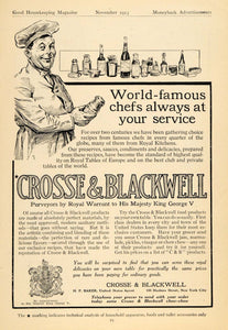 1913 Ad Crosse Blackwell Chef Majesty King George Logo - ORIGINAL GH3