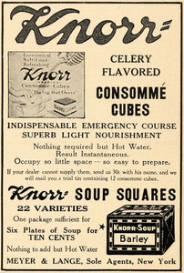 1913 Ad Meyer & Lange Soup Consomme Cubes Food Product - ORIGINAL GH3