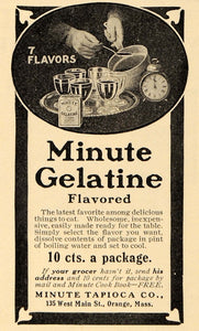 1909 Ad Minute Tapioca Co. Flavored Gelatine Dessert - ORIGINAL ADVERTISING GH3