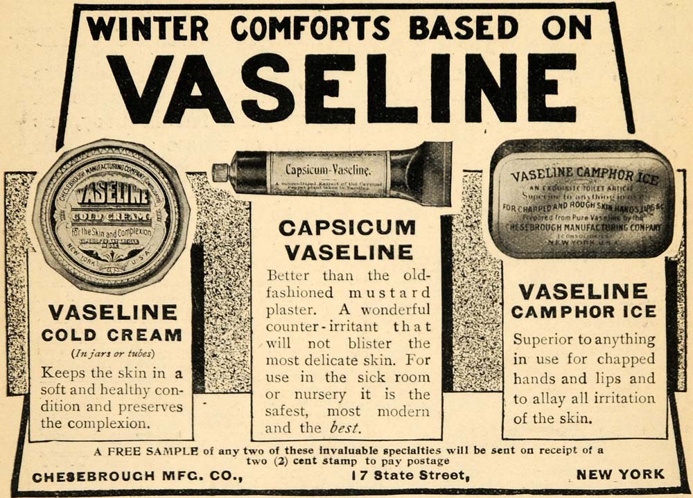 1906 Ad Vaseline Cold Cream Capsicum Camphor Ice Lotion - ORIGINAL GH3