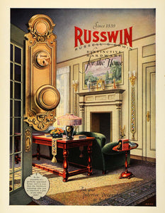 1927 Ad Russwin Hardware Door Knob Interior Decor Hare - ORIGINAL GHB1