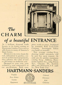 1926 Ad Lock Joint Column Hartmann Sanders Entrance - ORIGINAL ADVERTISING GHB1