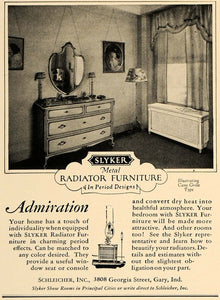 1927 Ad Slyker Metal Radiator Furniture Schleicher Inc - ORIGINAL GHB1