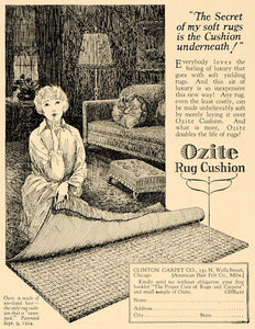 1927 Ad Sterilized Hair Felt Ozite Rug Cushion Carpet - ORIGINAL GHB1