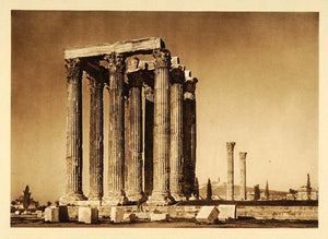 1926 Temple Olympian Zeus Athens Greece Architecture - ORIGINAL GRC3