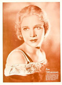 1933 Rotogravure Ann Harding Actress Movie Film Stage TV Hollywood Portrait GTS1