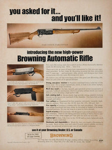 1967 Ad Browning Semi Automatic Sporter Rifle Gun - ORIGINAL ADVERTISING GUNS