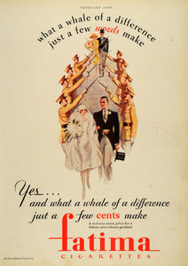 1929 Ad Fatima Cigarettes Wedding Marriage Military Tobacco Liggett Myers HB2