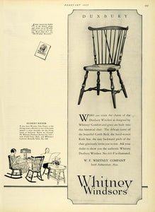 1927 Ad Whitney Windsors South Ashburnham Massachusetts Furniture Rocker HB3