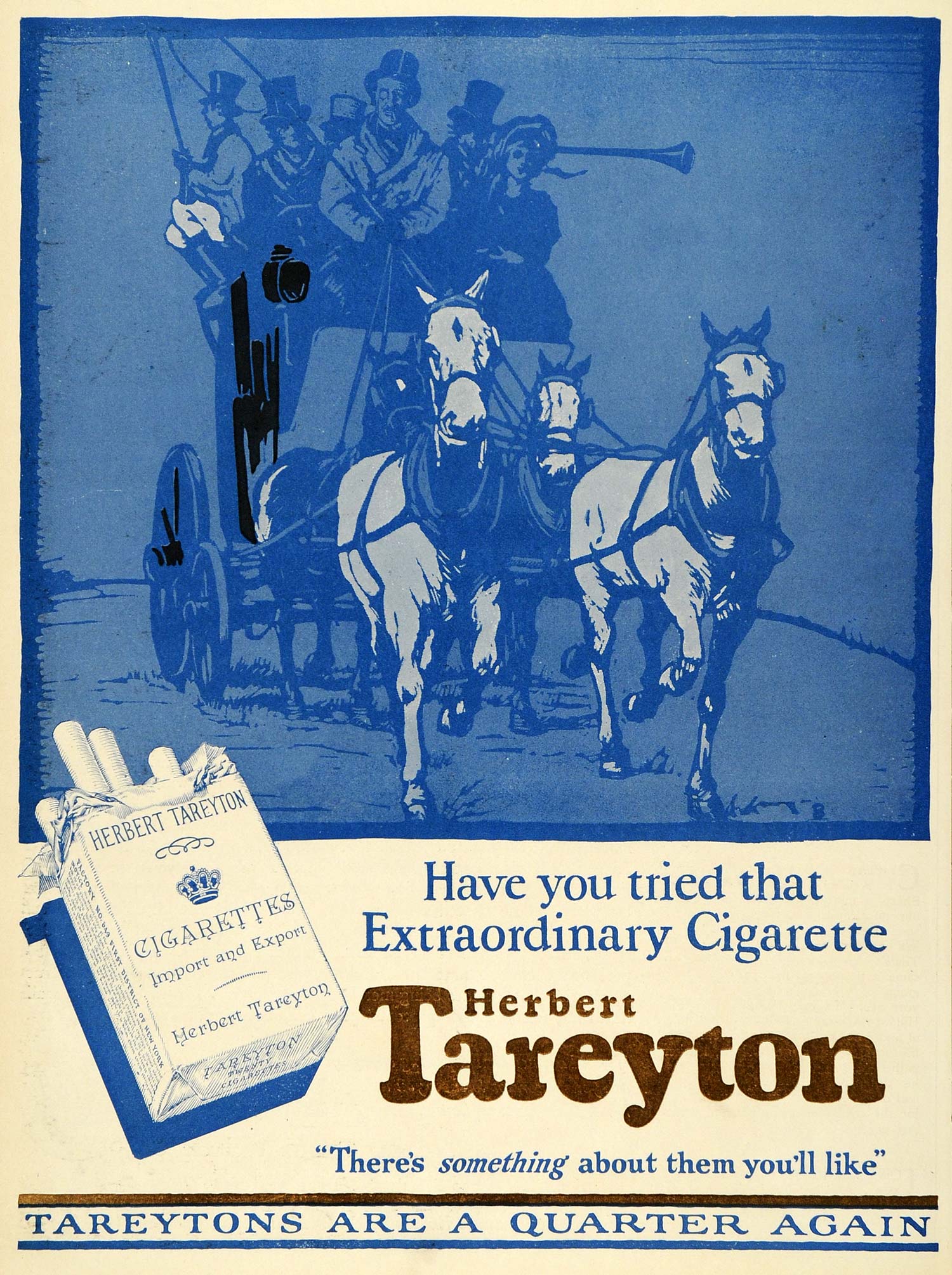 1926 Ad Herbert Tareyton Horse Cart Cigarettes Tobacco Smoking Equine Smoker HB3