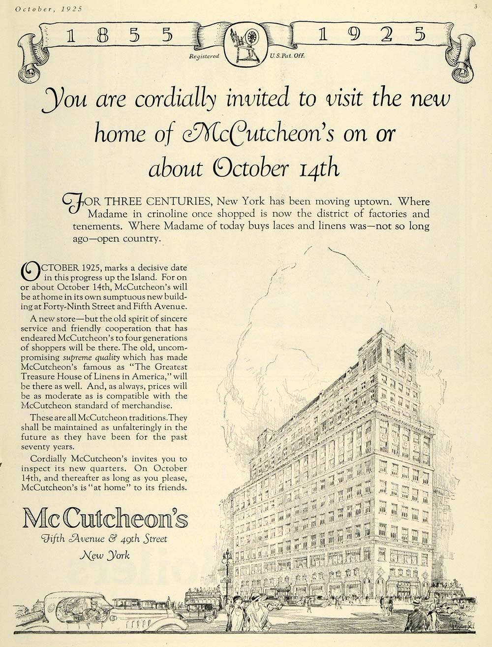 1925 Ad McCutcheon's Store Linen Fabric Shopping Madame - ORIGINAL HG1