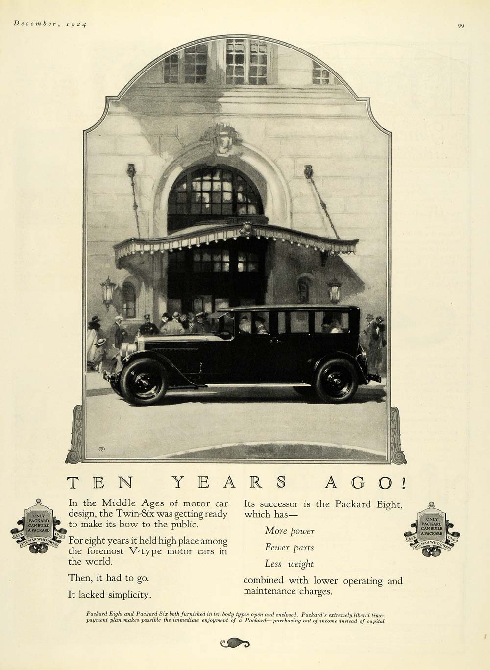 1924 Ad Motor Car Packard Eight Automobile Car Engine - ORIGINAL ADVERTISING HG1