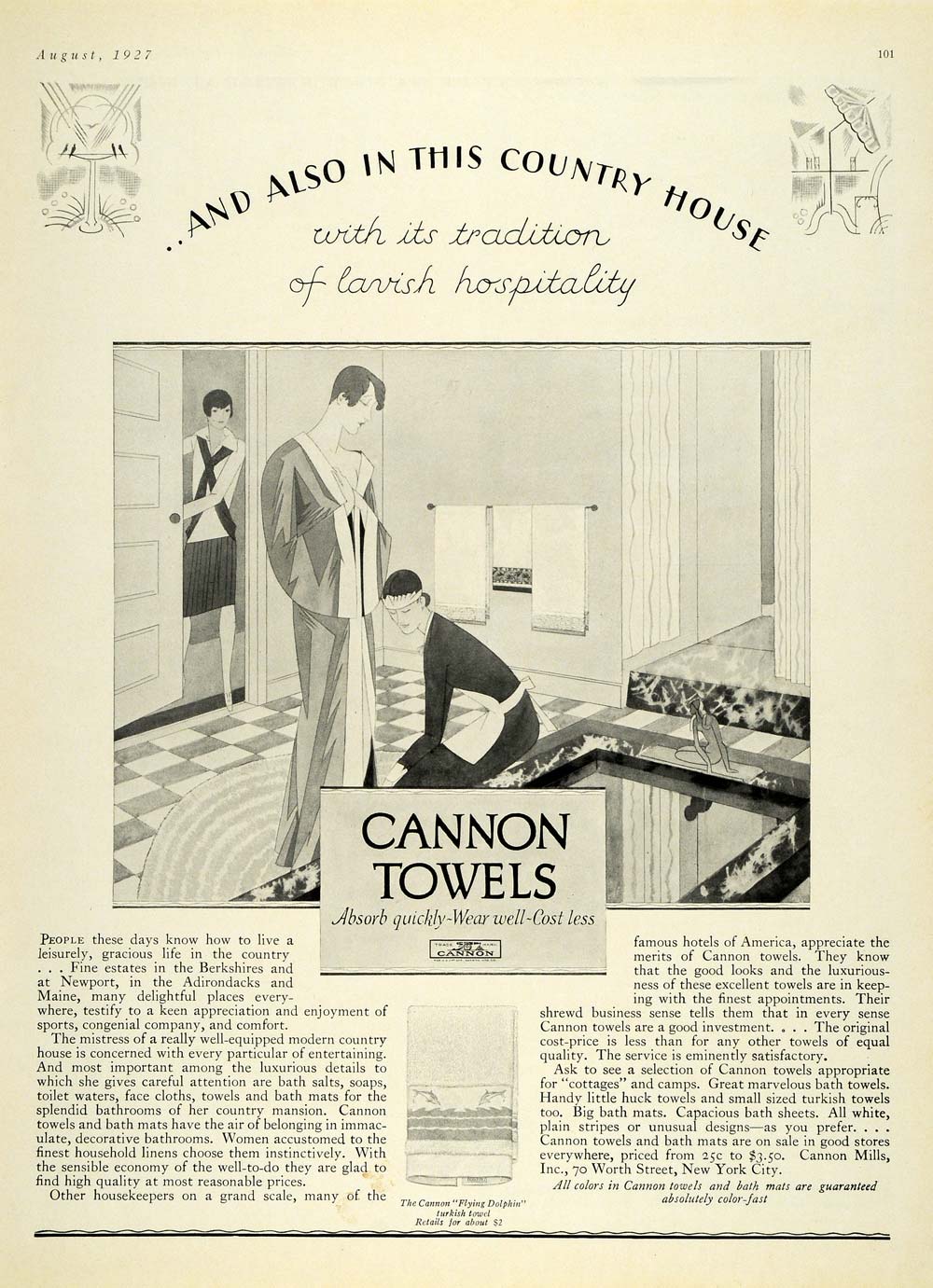 1942 Ad Cannon Towels Sheets Hosiery Outdoor Sports - ORIGINAL