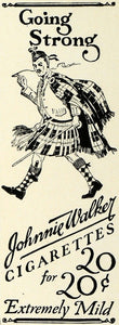 1927 Ad Johnnie Walker Mild Cigarettes Scotsman Kilt Smoking HG1