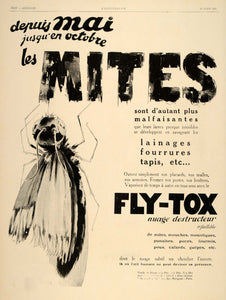 1929 Ad Fly Tox Insect Killer Repellant Pest Bug French - ORIGINAL ILL3