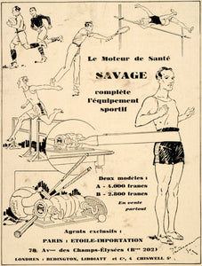 1929 Ad French Sporting Equipment Fat Belt Exercise Run - ORIGINAL ILL3