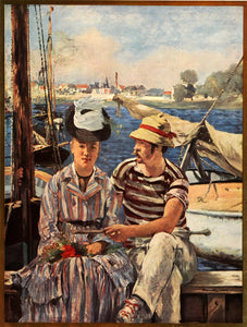 1937 Print Edouard Manet Argenteuil Les Canotiers Boating Party France ILL5