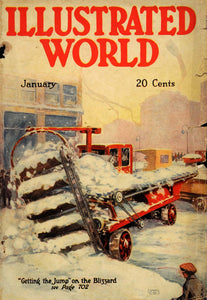 1920 Cover Illustrated World Blizzard Truck Child Snow - ORIGINAL ILW1