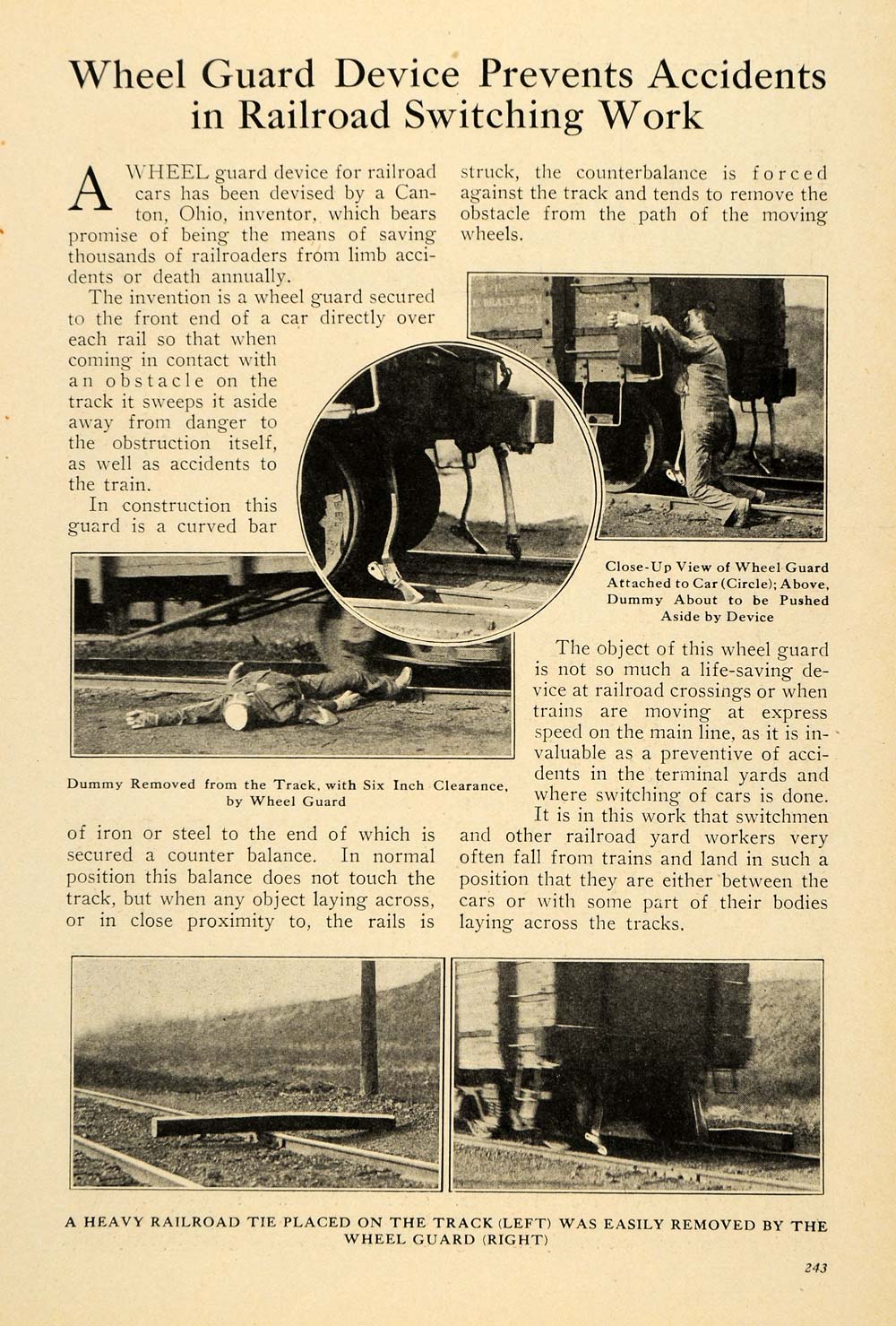 1920 Print Railroad Switch Dummy Canton Ohio Death Body ORIGINAL HISTORIC ILW2