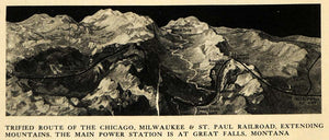 1918 Print Trified Route Railroad Chicago Milwaukee - ORIGINAL HISTORIC ILW2