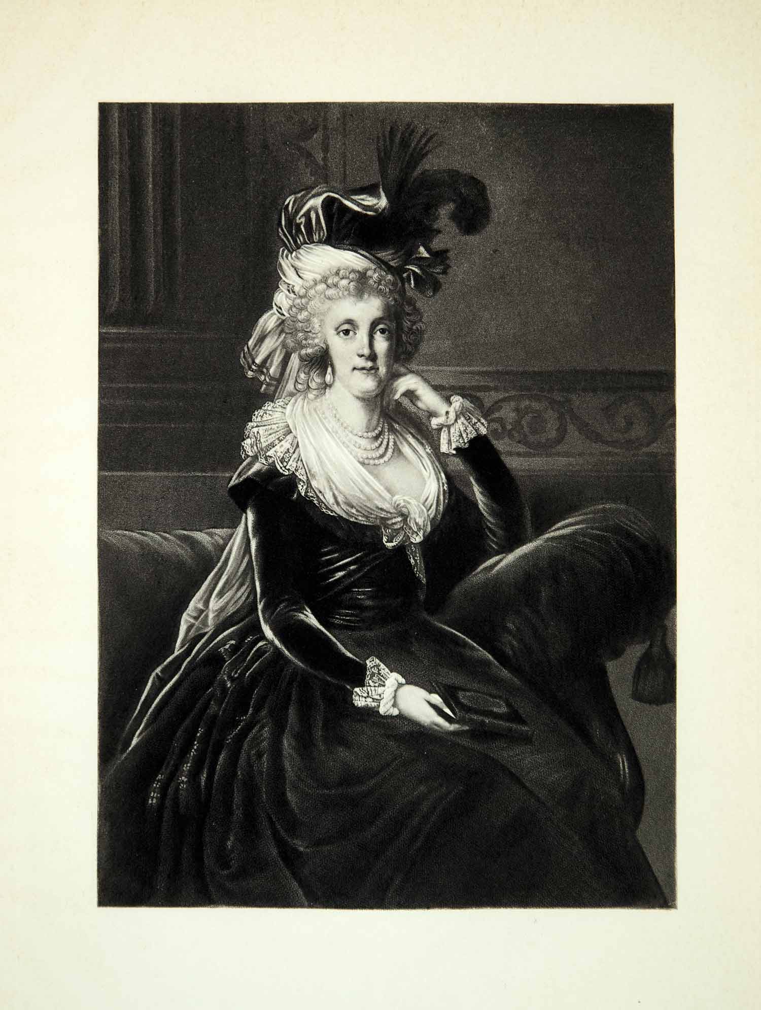 1902 Photogravure Marie-Caroline Queen Naples Sicily Portrait Vigee Le Brun Art