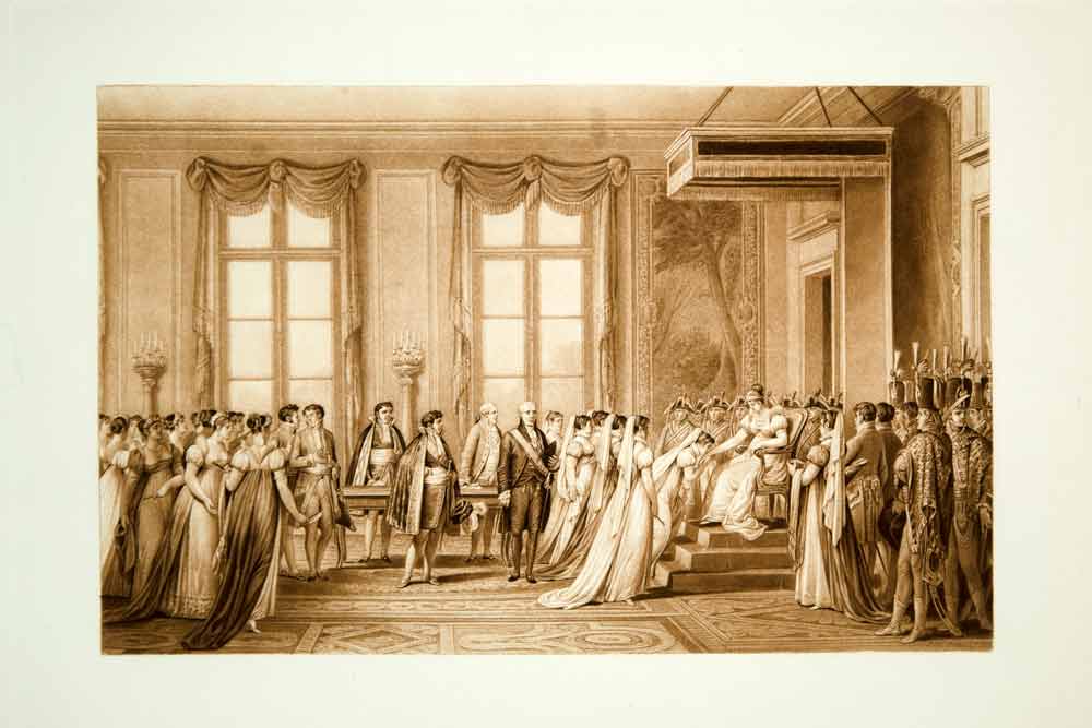 1902 Photogravure Presentation Ceremony Marie Louise Napoleon Marriage Braunau