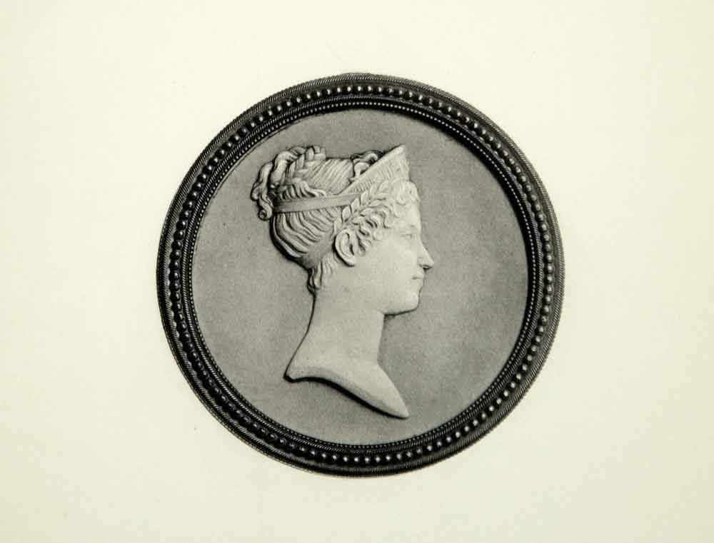 1902 Photogravure Empress Marie Louise French Empire Medallion Porcelain Head