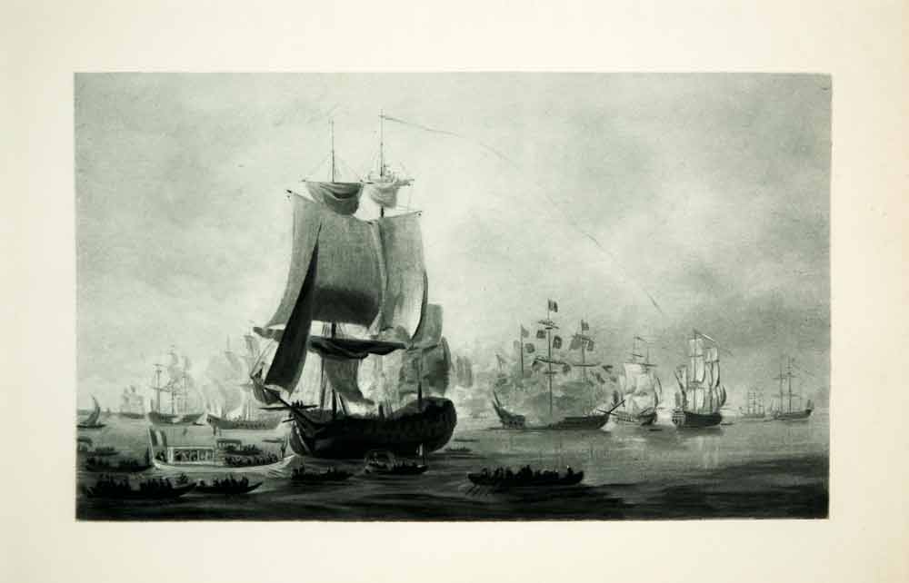 1902 Photogravure Napoleon Marie Louise French Fleet Navy Battleships Van Bree