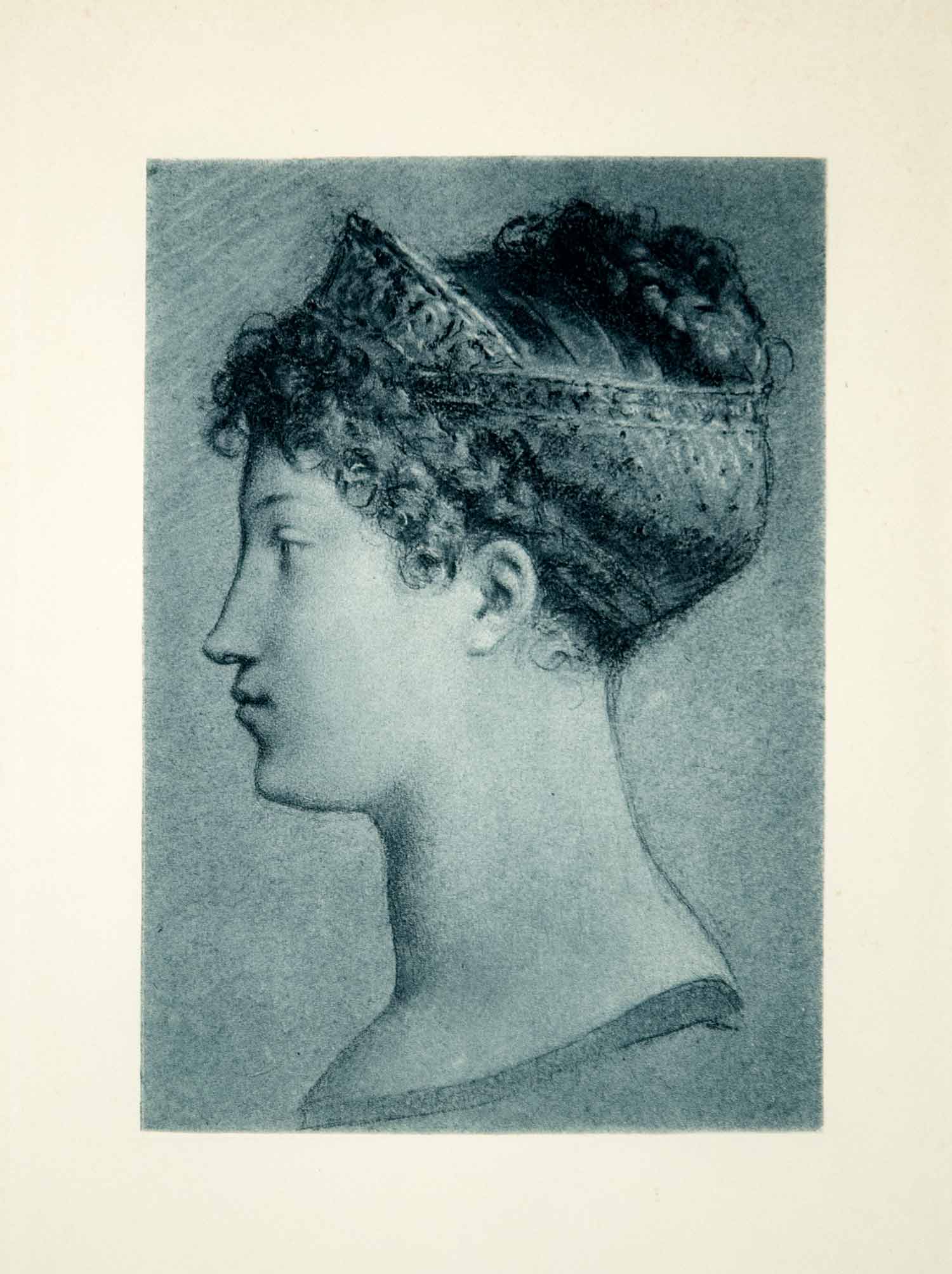 1902 Photogravure French Empress Marie Louise Portrait Profile P.P. Prud'hon Art