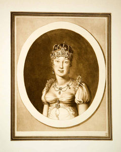 1902 Photogravure Empress Marie Louise Queen Crown Portrait Robert Lefevre Art