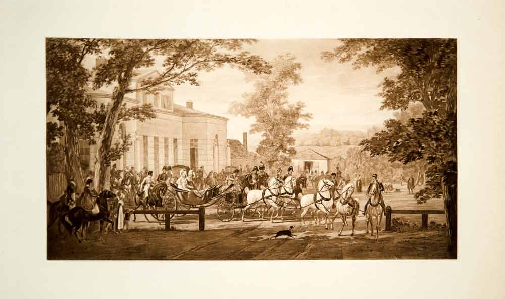 1902 Photogravure Promenade Saint-Cloud Carriage Carle Vernet French Empire Art