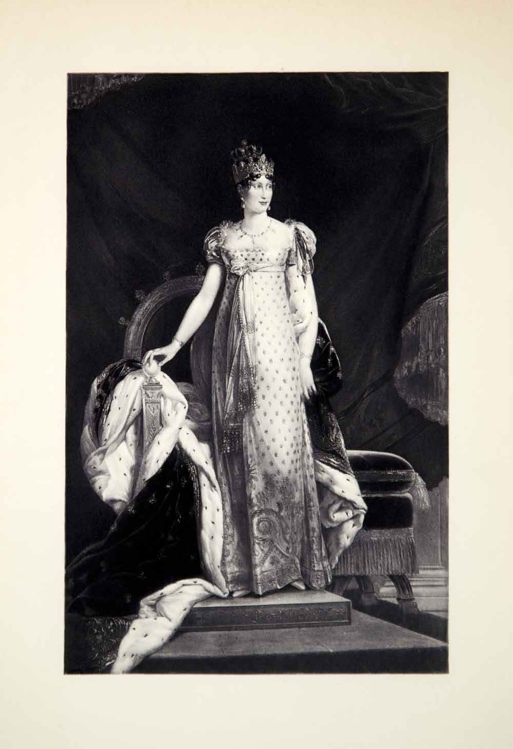 1902 Photogravure Marie Louise Empress Queen Portrait France Francois Gerard Art