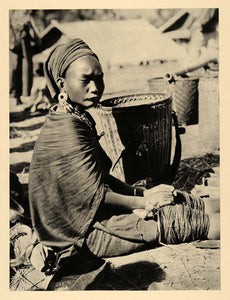 1929 Photogravure Karenni Red Karen Girl Portrait Kayah Bazaar Burma Myanmar