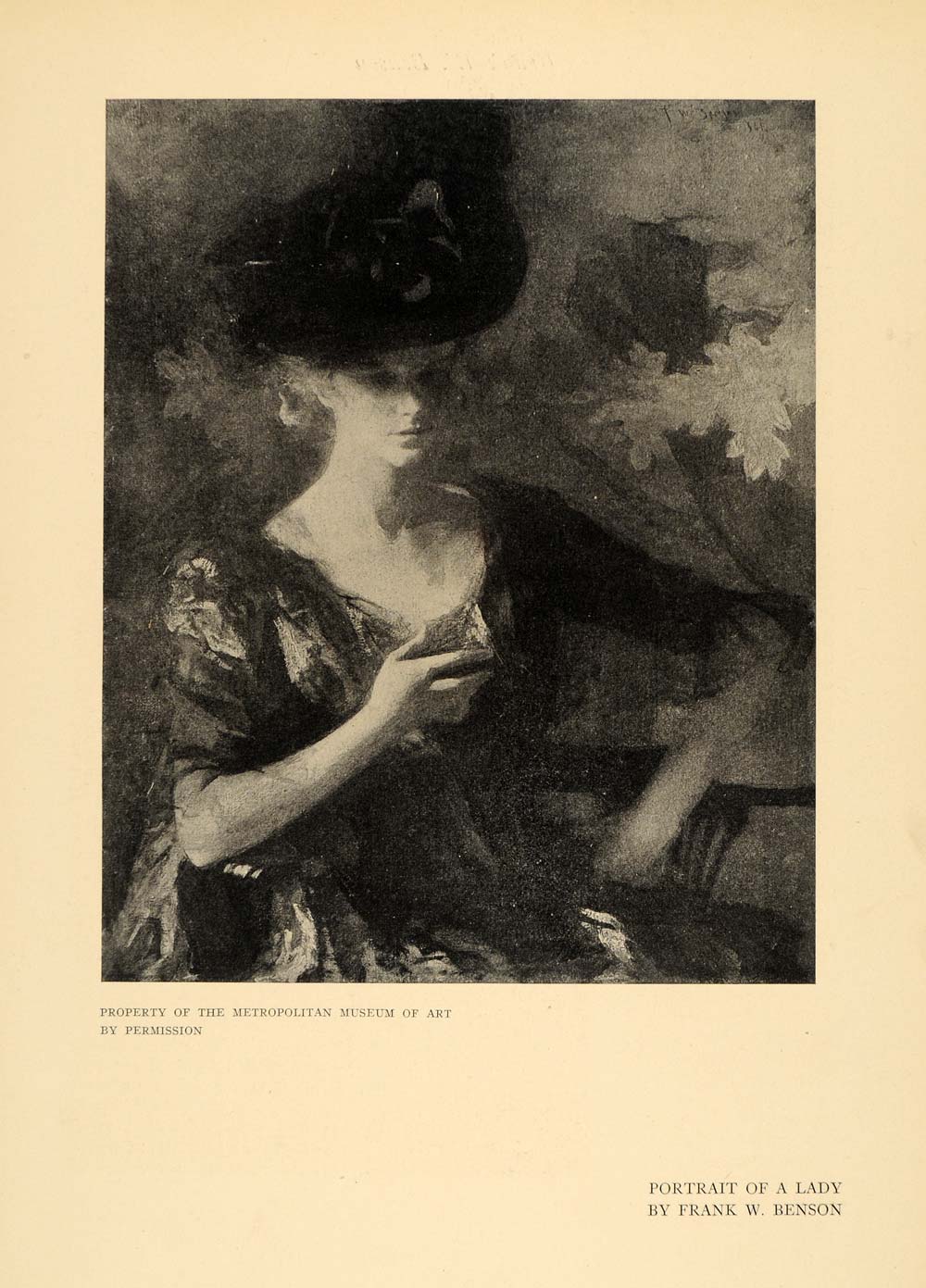 1908 Print Portrait Women Dress Luxury Hat Flower Paint ORIGINAL HISTORIC INS2