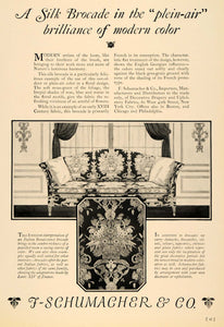 1925 Ad Furniture Fabric Silk Design Couch English Art - ORIGINAL INS2