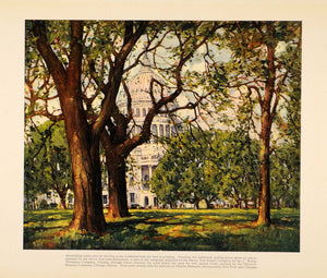 1922 Print White House Capital Trees Printing Painting - ORIGINAL IPR1