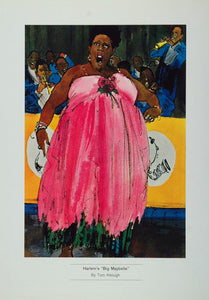 1962 Print Big Maybelle Louise Smith Singer Blues Harlem Tom Keough Art JAZZ