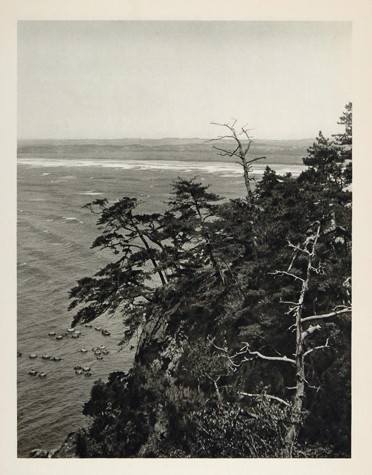 1930 Shoreline Coast Coastline Enoshima Island Japan - ORIGINAL PHOTOGRAVURE JK1