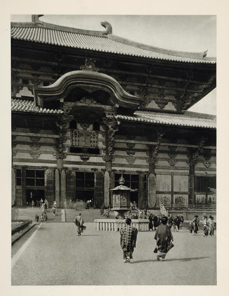 1930 Hall Japanese Todaiji Buddhist Temple Nara Japan - ORIGINAL JK1